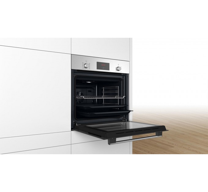 Духовой шкаф Bosch электрический, 66л, A, дисплей, конвекция, нержавеющая сталь