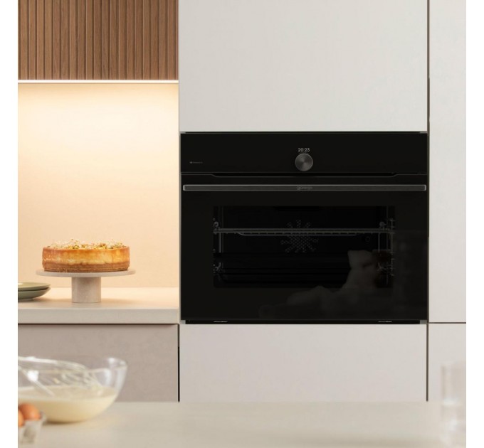Духова шафа Gorenje електрична компактна, 50л, A+, дисплей, Wi-Fi, ф-ція мікрохвиль, чорний