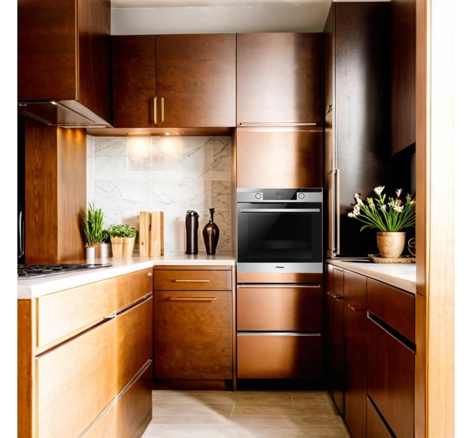 Духовой шкаф Hansa электрический, 77л, A, дисплей, конвекция, нерж