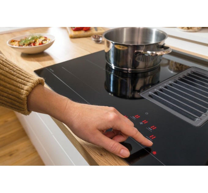 Варильна повверхня Gorenje індукційна, 83см, розширена зона, вбудована витяжка, 620м.куб/год, чорний