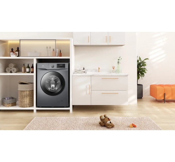 Пральна машина TCL фронтальна, 10кг, 1400, A+++, 62см, дисплей, пара, інвертор, сірий