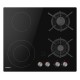 Варочная поверхность Hansa комбинированная (2 газ + 2 электро), 59,2см, расширенная зона, чугун, черный