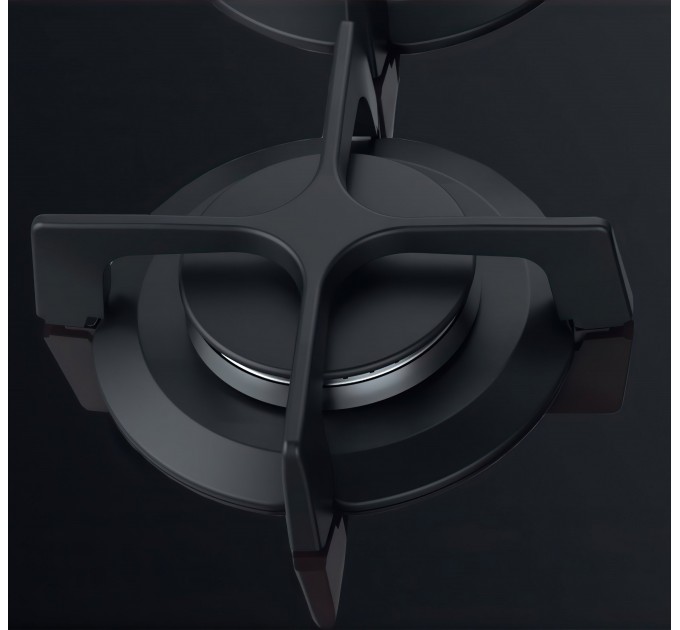 Варильна поверхня Whirlpool газова на склі, 60см, чавун, чорний