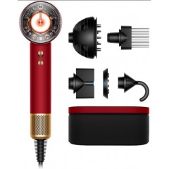 Фен Dyson HD16 Supersonic Nural Red Velvet/Gold, 1600Вт, режимов-3, ионизиция, хол. обдув.. кейс для хранения, красно-золотой