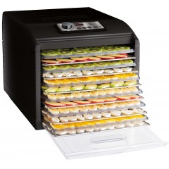 Сушка для продуктов Sencor, 500Вт, поддонов -6x2см, диаметр-33см, макс-70°С, сетка для ягод, металл, пластик, черный