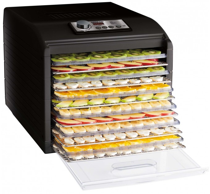 Сушка для продуктов Sencor, 500Вт, поддонов -6x2см, диаметр-33см, макс-70°С, сетка для ягод, металл, пластик, черный