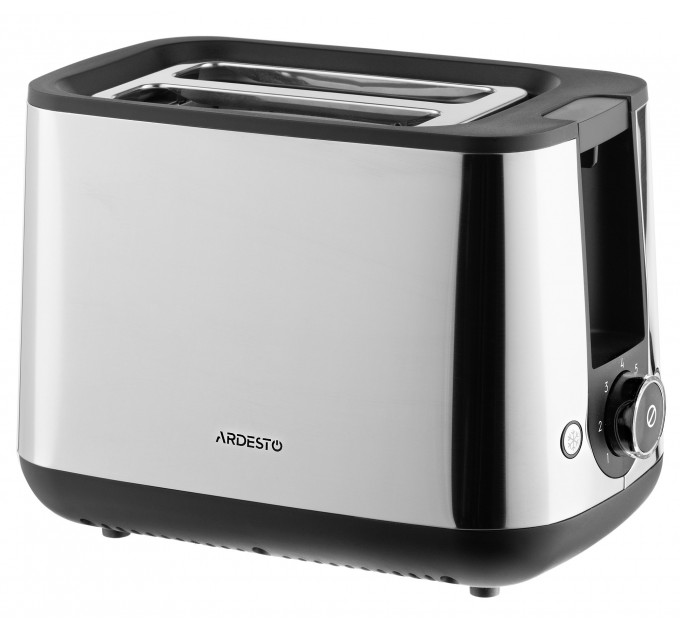 Тостер ARDESTO Steel Collection 800Вт, металл/пластик, серебристый-черный