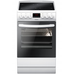 Плита Hansa электрическая стеклокерамическая, 62л, 50x60см, дисплей, конвекция, белый