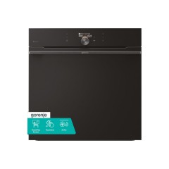 Духовой шкаф Gorenje электрический, 77л, A+,TouchFree, дисплей, мультисист, Wi-Fi упр, пиролиз, приготовл. на разн. уровнях, черный