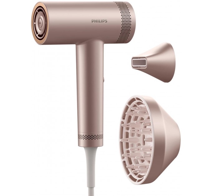 Фен Philips 8000 Series, 1400Вт, 3 режими, іонізація, хол. обдув, турборежим, рожевий