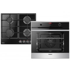 Комплект Hansa (духовка електрична + поверхня газова на склі), чорний