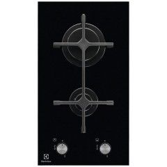 Варильна поверхня Electrolux газова на склі, 30см, чавун, Доміно, чорний