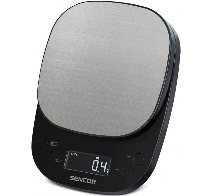 Весы Sencor кухонные для кофе, 2кг, АААx3, регулирование гравитации, пластик, черный-нерж. сталь