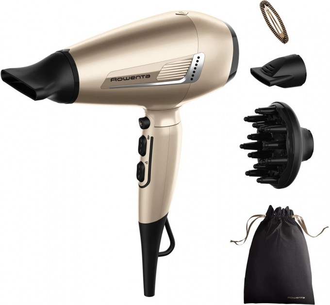 Фен Rowenta Pro Expert Tresor Collection, 2200Вт, 3 режими, іоніз-я, дифузор, 2 концентратора, хол. обдув, чохол, заколка, бронзовий