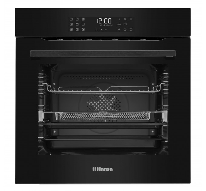Духова шафа Hansa електрична, 77л, A+, дисплей, конвекція, чорний