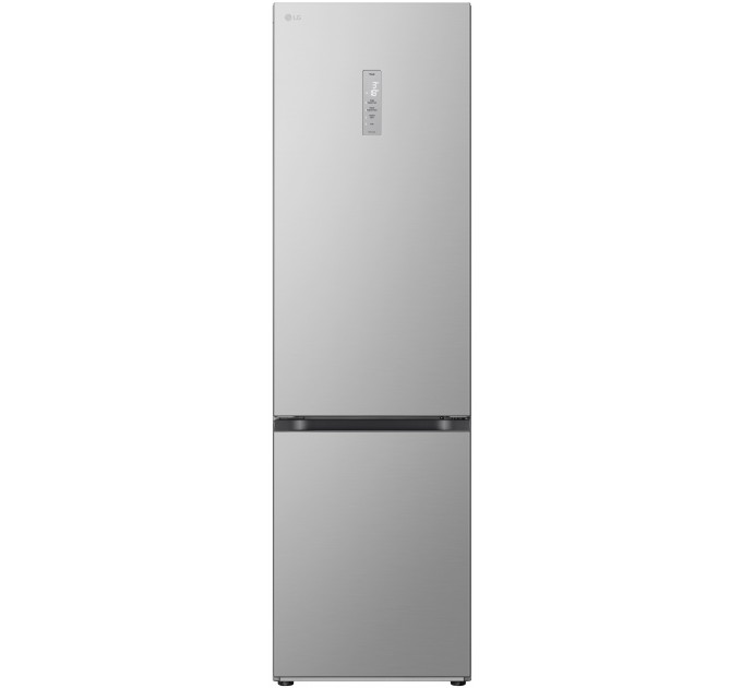 Холодильник LG с нижн. мороз., 203x60х68, холод.отд.-277л, мороз.отд.-107л, 2дв., А++, NF, инв., диспл внешн., Fresh Сonverter, Metal Fresh, серебристый