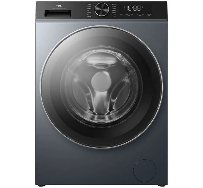 Стиральная машина TCL фронтальная, 9кг, 1400, A+++, 57см, дисплей, пар, инвертор, серый