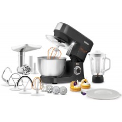 Кухонная машина Sencor 1000Вт, чаша-металл, корпус-пластик, насадок-15, черный