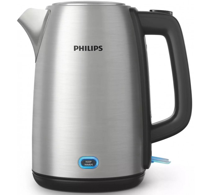 Електрочайник Philips Viva Collection 1.7л, LED підсвітка, сріблясто-чорний