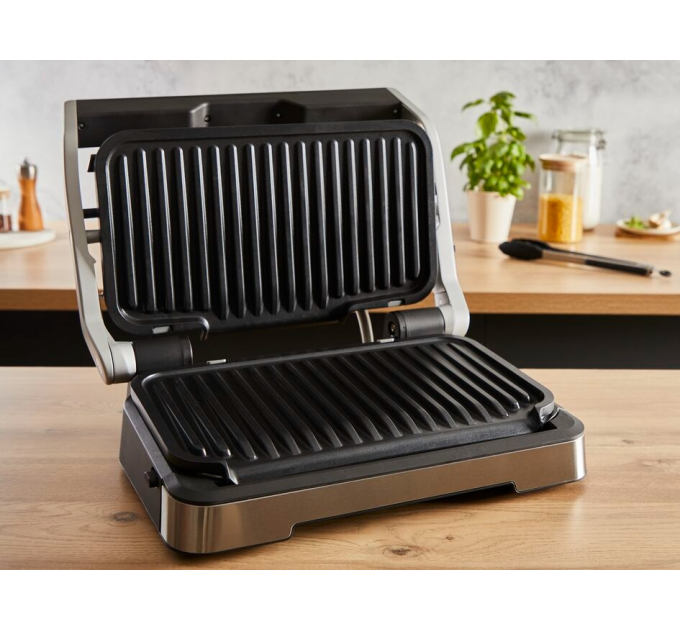 Гриль Tefal прижимний OptiGrill 2in1 XL 2200Вт, темп. режимів-4, з`ємні пластини, сенсор товщини продуктів, метал