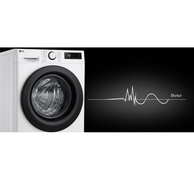 Стиральная машина LG фронтальная, 8кг, 1200, A, 48см, дисплей, пар, инвертор, белый