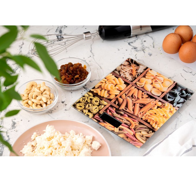 Весы ARDESTO кухонные Pasta, 5кг, AAAx2 в компл, стекло, многоцветный