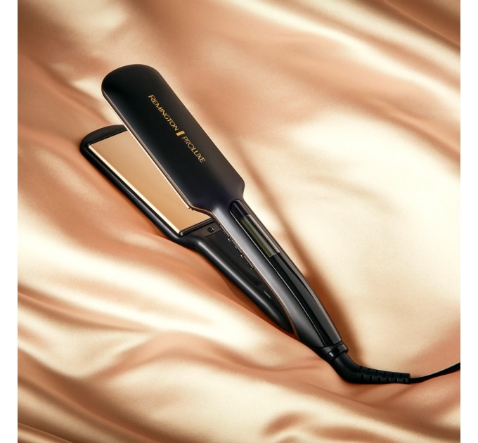 Випрямитель Remington PROluxe Midnight Wide Plate Straightener, темп.режимов-9, 150-230С, чехол, дисплей, керамика, черный