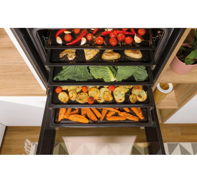 Духовой шкаф Gorenje электрический, 77л, A+, пар, дисплей, пиролиз, черный