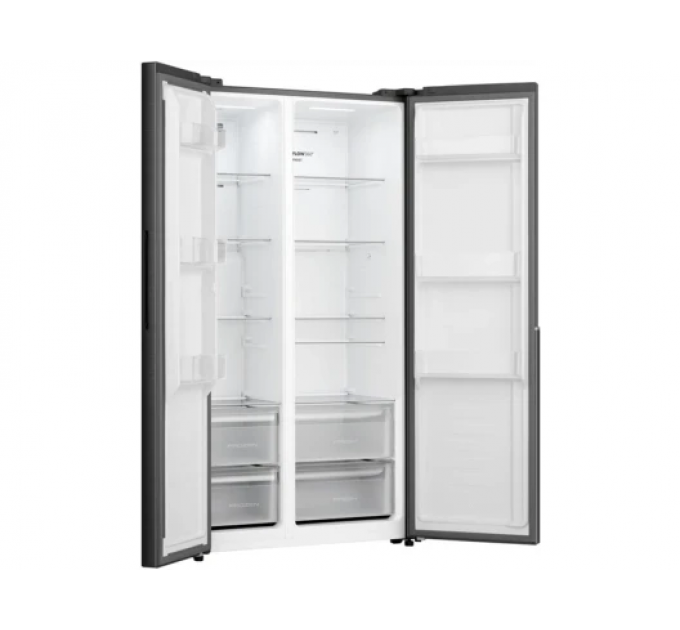 Холодильник SBS Gorenje, 179х62х92см, 2 дв., 345(186)л, А+, NF+, Инв. , Зона св-ти, Внешн.диспл, черный