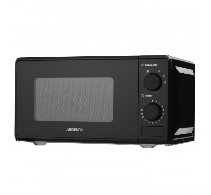 Мікрохвильова піч ARDESTO, 20л, мех.управл., 700Вт, відкр.кнопкою, чорний
