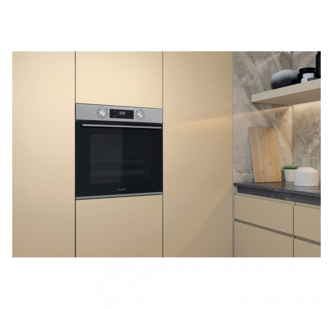 Духовой шкаф Whirlpool электрический, 71л, A+, дисплей, конвекция, телескопические направляющие, нерж