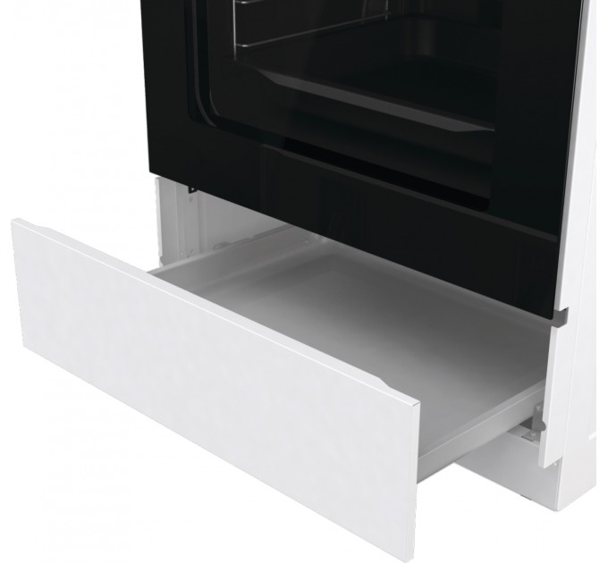 Плита Gorenje комби, 71л, 60x60см, дисплей, IconLed, чугун, белый