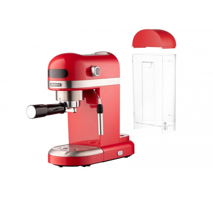 Кавоварка ARDESTO ріжкова 1.4л, мелена, ручний капучинатор, підігрів чашок, червоний