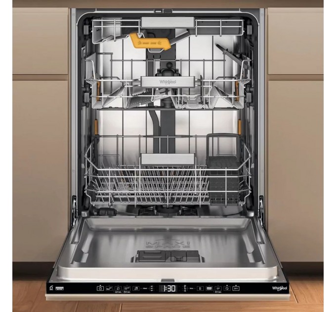 Посудомийна машина Whirlpool вбудована, 14компл., A+++, 60см, дисплей, 3й кошик, білий