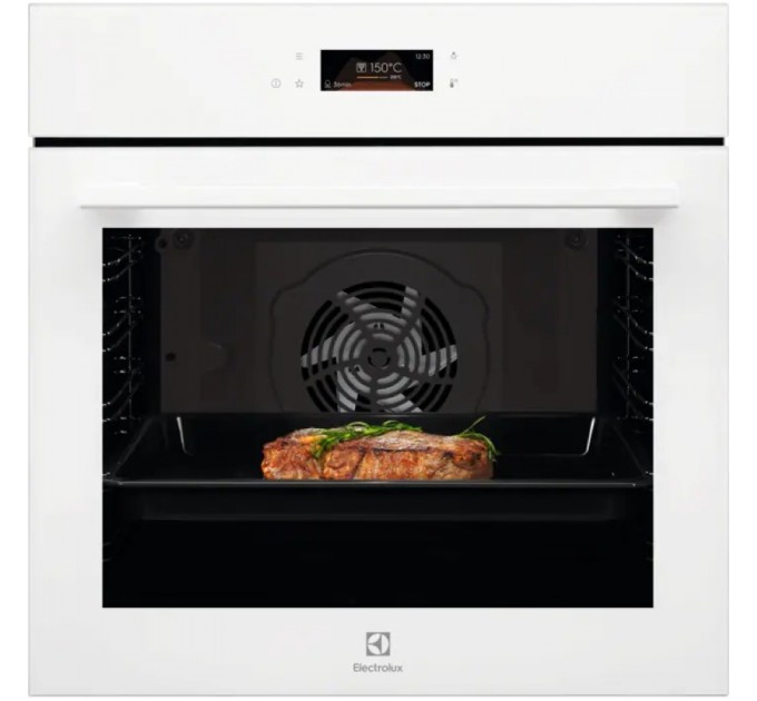 Духовой шкаф Electrolux электрический, 72л, A+, дисплей, конвекция, телескопические направляющие, белый
