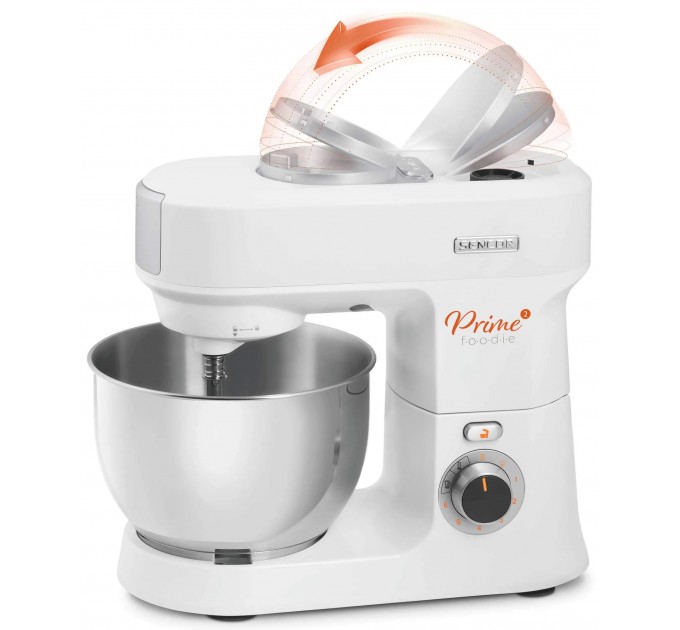 Кухонная машина Sencor 1000Вт, чаша-металл, корпус-пластик, насадок-15, белый