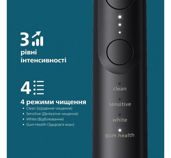 Щітка зубна електр. Philips, Sonicare 7100 Series, 62т. колив/хв, насадок-1, футляр, чорний