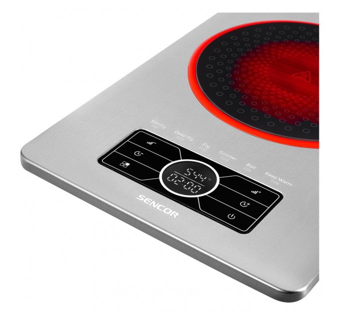 Плитка настільна Sencor індукційна, комфорок - 1 на 1.5кВт, керування - сенсорне, нерж. сталь