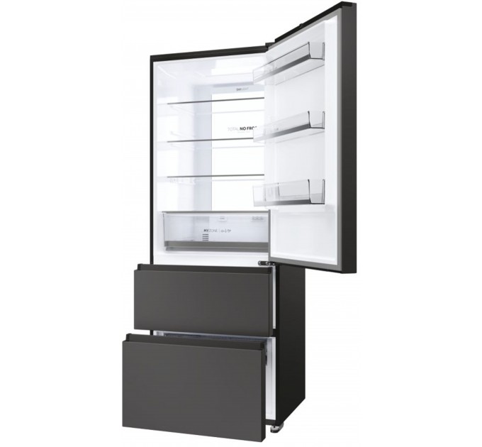 Холодильник Haier многодверный, 190.5x70х64.8, холод.отд.-354л, мороз.отд.-174л, 3дв., А+, NF, инв., дисплей, зона нулевая, черный