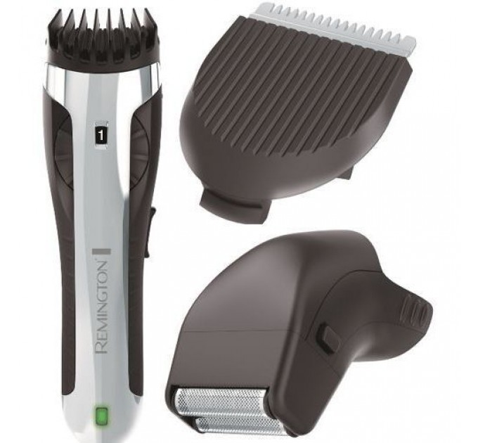 Тример Remington Bodyguard Body Hair Trimmer, акум., насадок-2, титан.напил., чорно-сріблястий