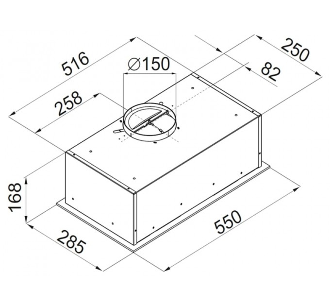 Витяжка Hansa вбудована, 55см, 280м.куб/год., чорний