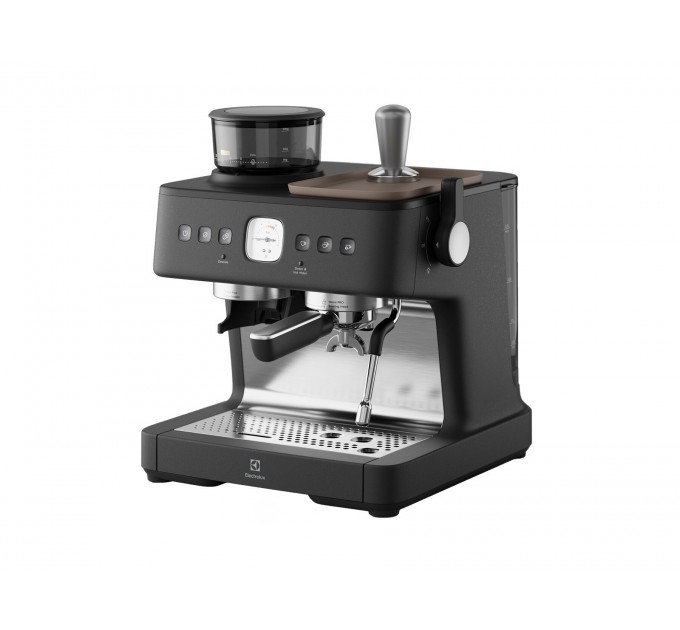 Кавоварка Electrolux ріжкова, 3л, зерно+мелена, ручний капуч, кавомолка, підігрів чашок, подача гар. води, чорний