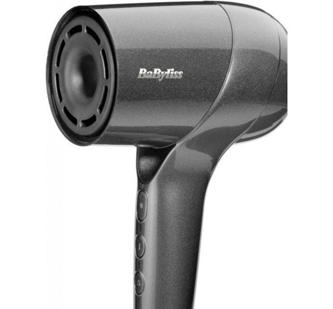 Фен Babyliss Titanium Shine, 1600Вт, 3 режими, іонізація, хол. обдув, 2 насадки, темно-сірий