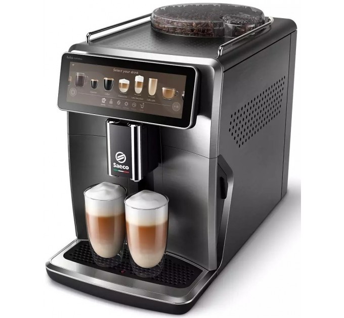 Кавомашина Saeco Xelsis Deluxe 1.7л, зерно + мелена, автомат.капучинатор, авторецептів - 22, сріблястий