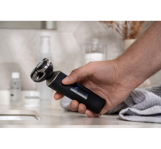 Бритва електр. ARDESTO SHRR-B8WDR роторная, 8Вт, бритв.головок-3, Li-Ion, сух.+влажн., черный