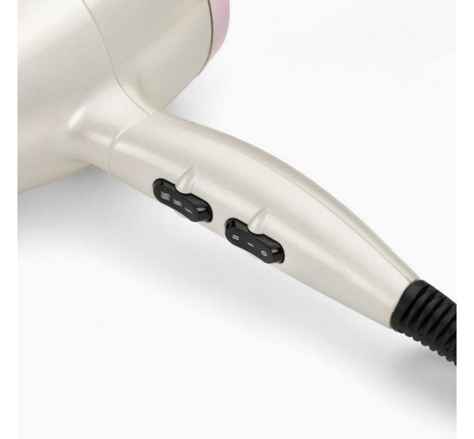 Фен Babyliss Stardust Shimmer, 2000Вт, 3 режими, іонізація, хол. обдув, 1 насадка, білий