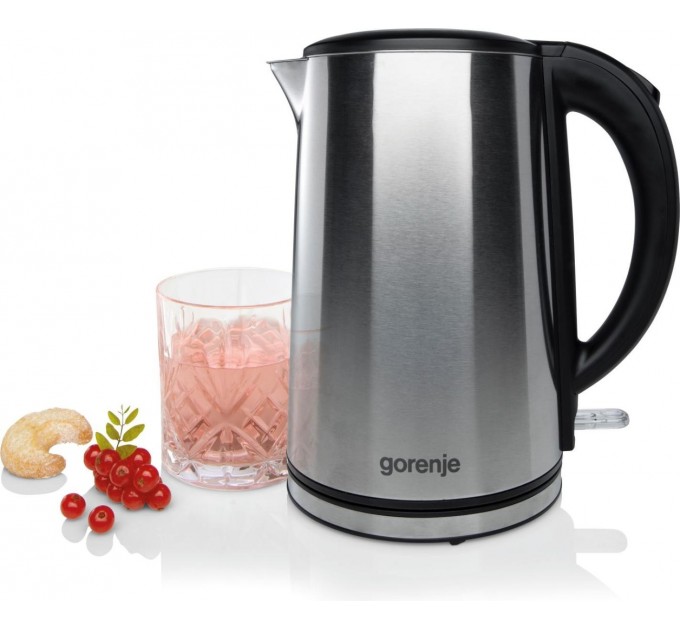 Электрочайник Gorenje, 1,5л, двойные стенки, Strix контроль, нерж.