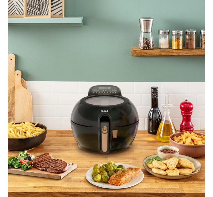 Мультипечь Tefal ActiFry & Grill Genius, 1500Вт, чаша-4л, сенсорне управл., пластик, подкл. к смартфону, черно-золотой