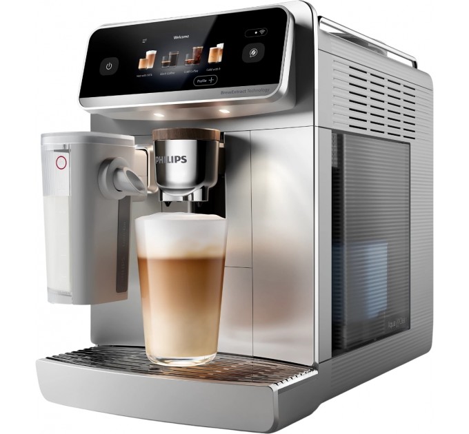 Кофемашина Philips Series 8000 Cafe Aromis, 1.9л, зерно+мол., автомат.капуч, дисплей, авторецептов -54, серебристый