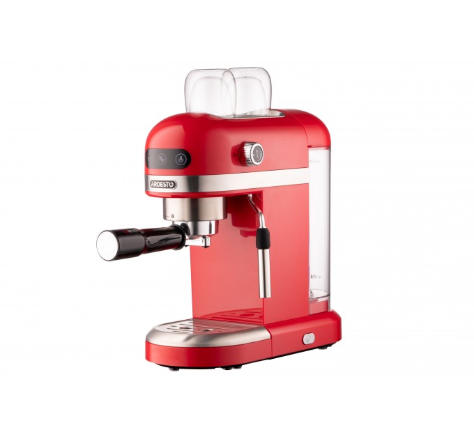 Кавоварка ARDESTO ріжкова 1.4л, мелена, ручний капучинатор, підігрів чашок, червоний